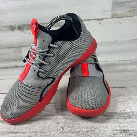 Jordan Eclipse Kids Lace Up Sneaker Athletic Shoes Gray Orange Size 7Y - Picture 5 of 8